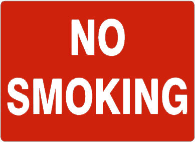 NO SMOKING WHITE ON RED