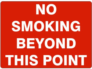 NO SMOKING BEYOND THIS POINT