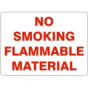 NO SMOKING FLAMMABLE MATERIAL - NO SMOKING FLAMMABLE MATERIAL, 14X20, Adhesive Vinyl