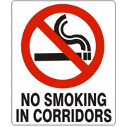 NO SMOKING IN CORRIDORS WITH SMOKING PICTO - NO SMOKING IN CORRIDORS WITH SMOKING PICTO, 14X20, Adhesive Vinyl