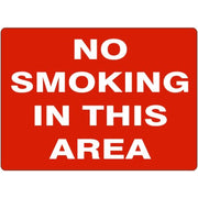 NO SMOKING IN THIS AREA - NO SMOKING IN THIS AREA, 14X20, Adhesive Vinyl