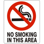 NO SMOKING IN THIS AREA PICTO - NO SMOKING IN THIS AREA PICTO, 20X14, Adhesive Vinyl