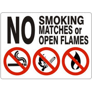 NO SMOKING MATCHES OR OPEN FLAMES WITH  NO SMOKING/MATCH - NO SMOKING MATCHES OR OPEN FLAMES WITH  NO SMOKING/MATCH, 10X14, Adhesive Vinyl