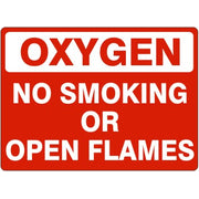 OXYGEN NO SMOKING OR OPEN FLAMES - OXYGEN NO SMOKING OR OPEN FLAMES, 14X20, Adhesive Vinyl