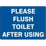 PLEASE FLUSH TOILET AFTER USING - PLEASE FLUSH TOILET AFTER USING, 14X20, Adhesive Vinyl
