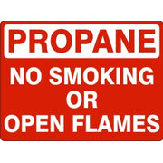 PROPANE NO SMOKING OR OPEN FLAMES - PROPANE NO SMOKING OR OPEN FLAMES, 14X20, Adhesive Vinyl
