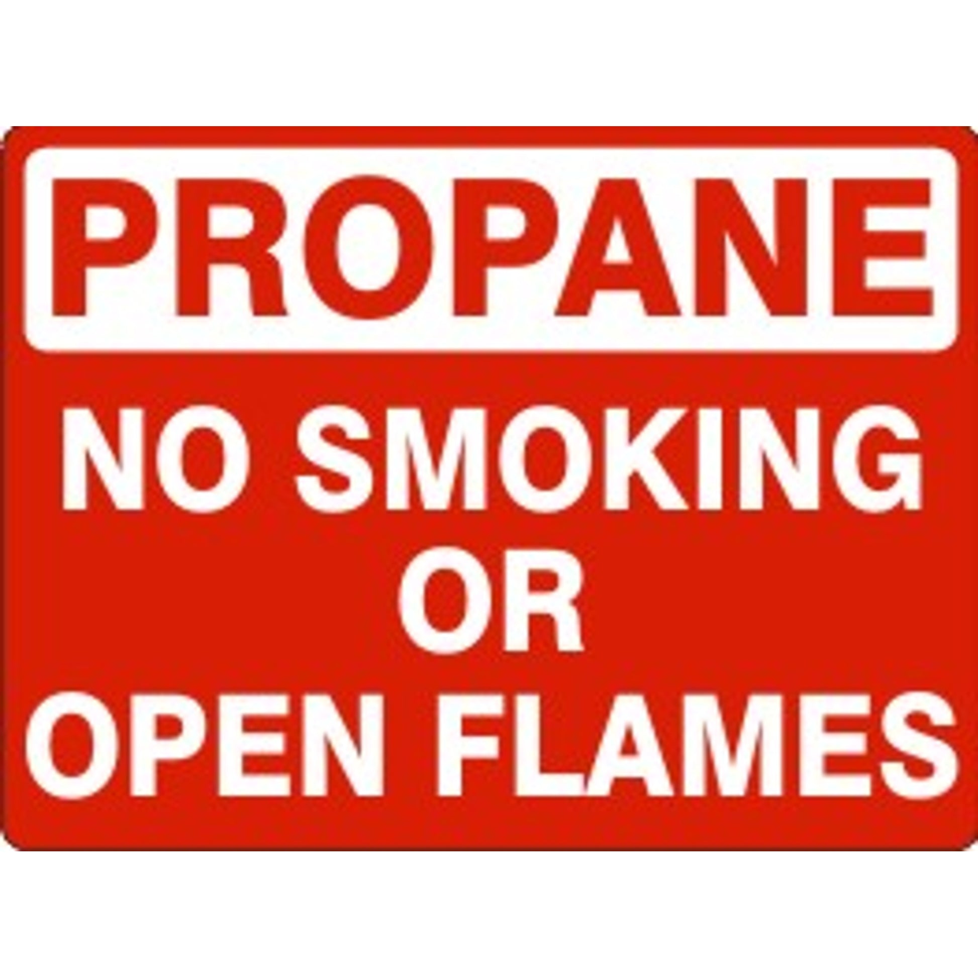 PROPANE NO SMOKING OR OPEN FLAMES - PROPANE NO SMOKING OR OPEN FLAMES, 14X20, Adhesive Vinyl