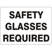 SAFETY GLASSES REQUIRED - SAFETY GLASSES REQUIRED, 14X20, Adhesive Vinyl