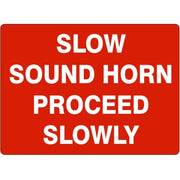 SLOW SOUND HORN PROCEED SLOWLY - SLOW SOUND HORN PROCEED SLOWLY, 14X20, Adhesive Vinyl