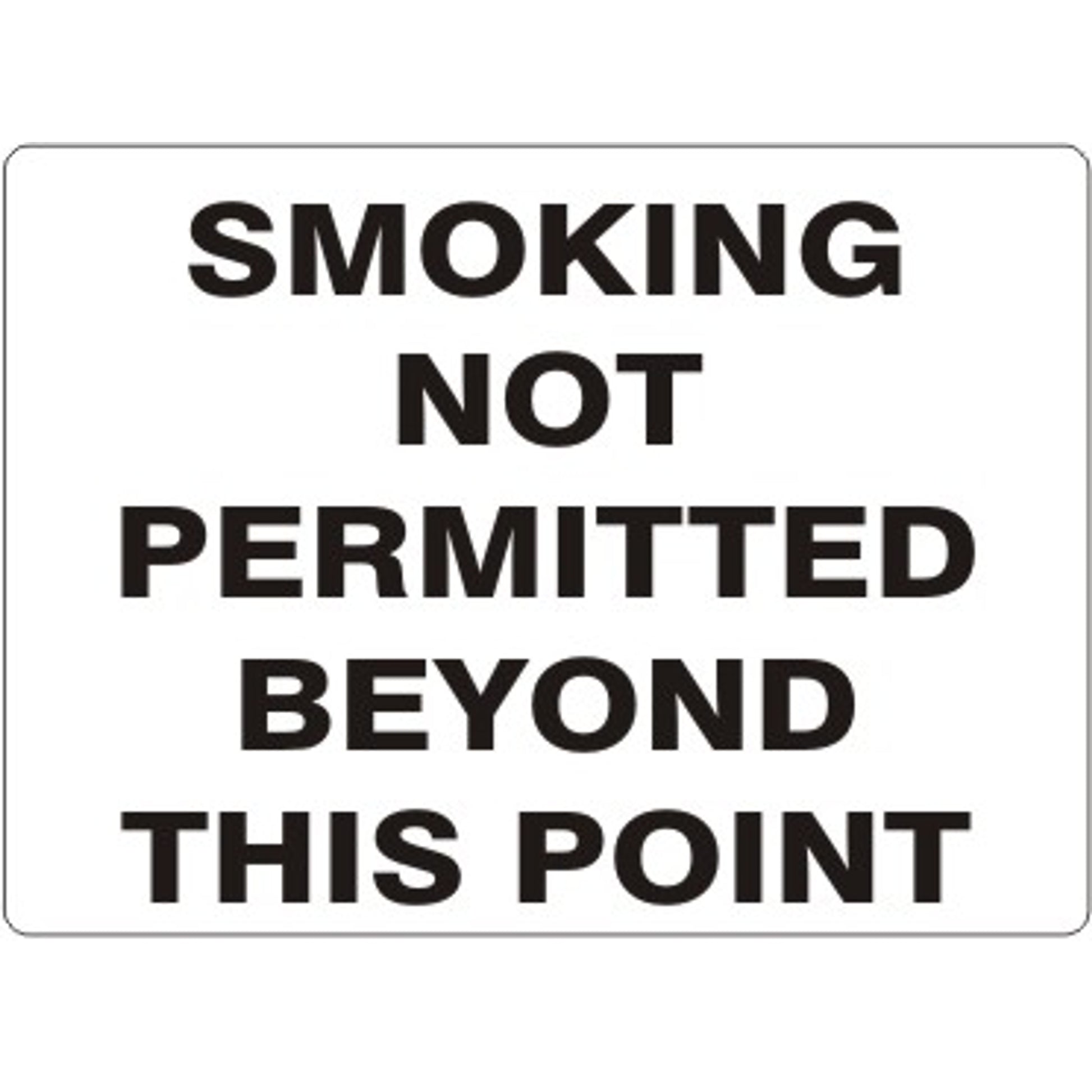 SMOKING NOT PERMITTED BEYOND THIS POINT - SMOKING NOT PERMITTED BEYOND THIS POINT, 14X20, Adhesive Vinyl