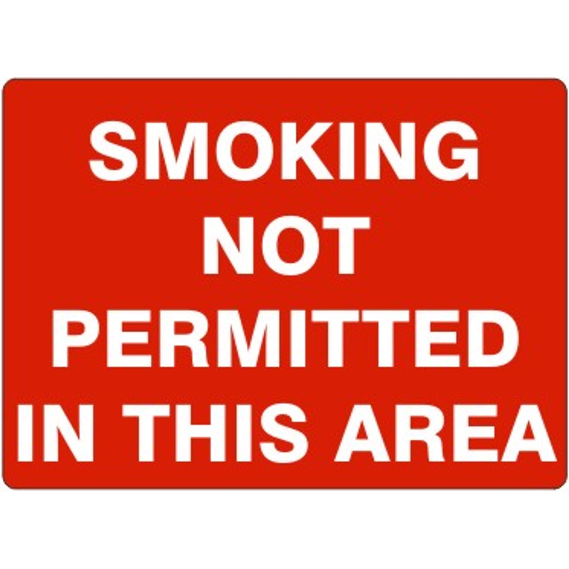 SMOKING NOT PERMITTED IN THIS AREA - SMOKING NOT PERMITTED IN THIS AREA, 14X20, Adhesive Vinyl