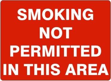 SMOKING NOT PERMITTED IN THIS AREA