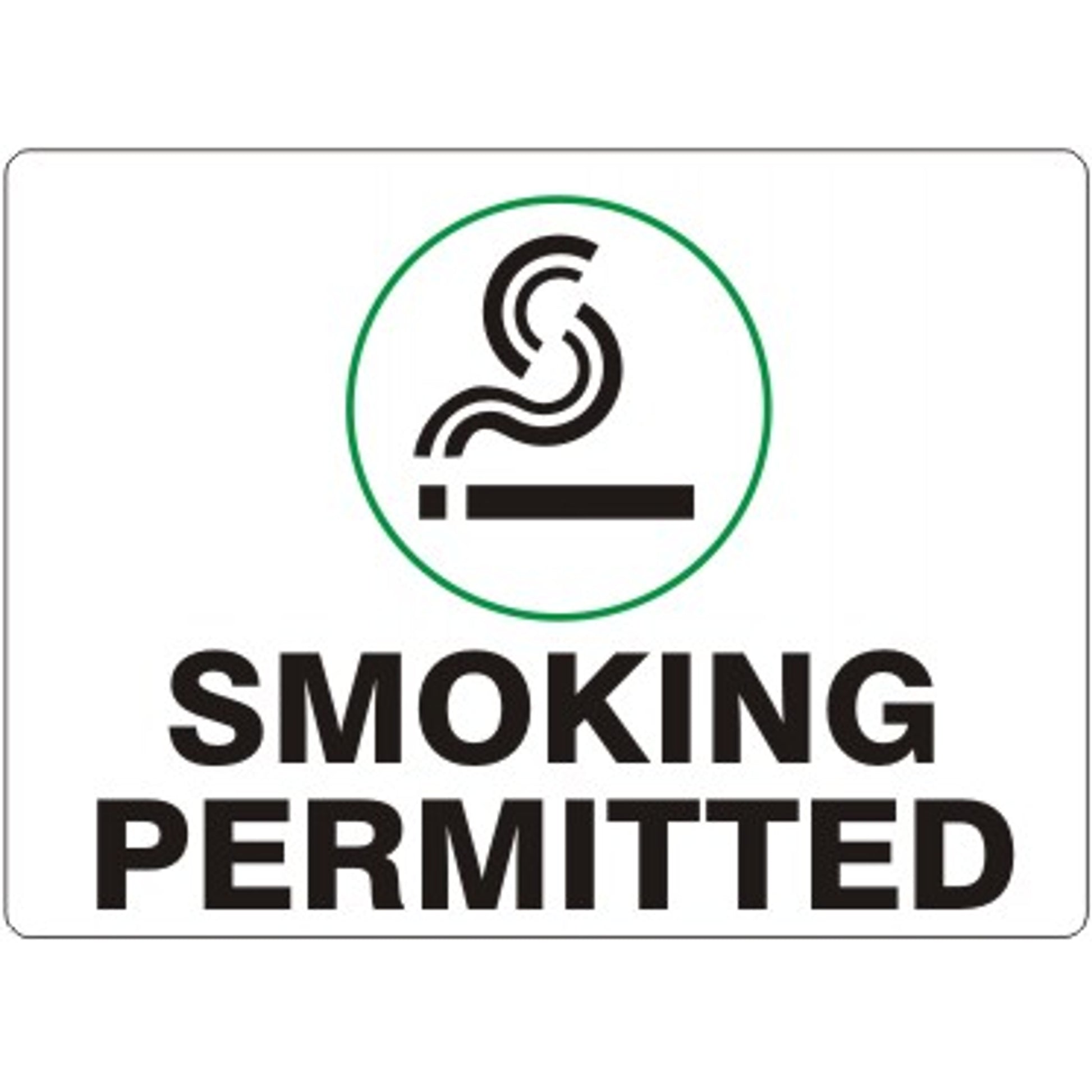 SMOKING PERMITTED SMOKING PICTO - SMOKING PERMITTED SMOKING PICTO, 14X20, Adhesive Vinyl