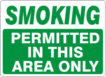 SMOKINGGRN/WHT PERMITTED IN THIS AREA ONLYWHT/GRN