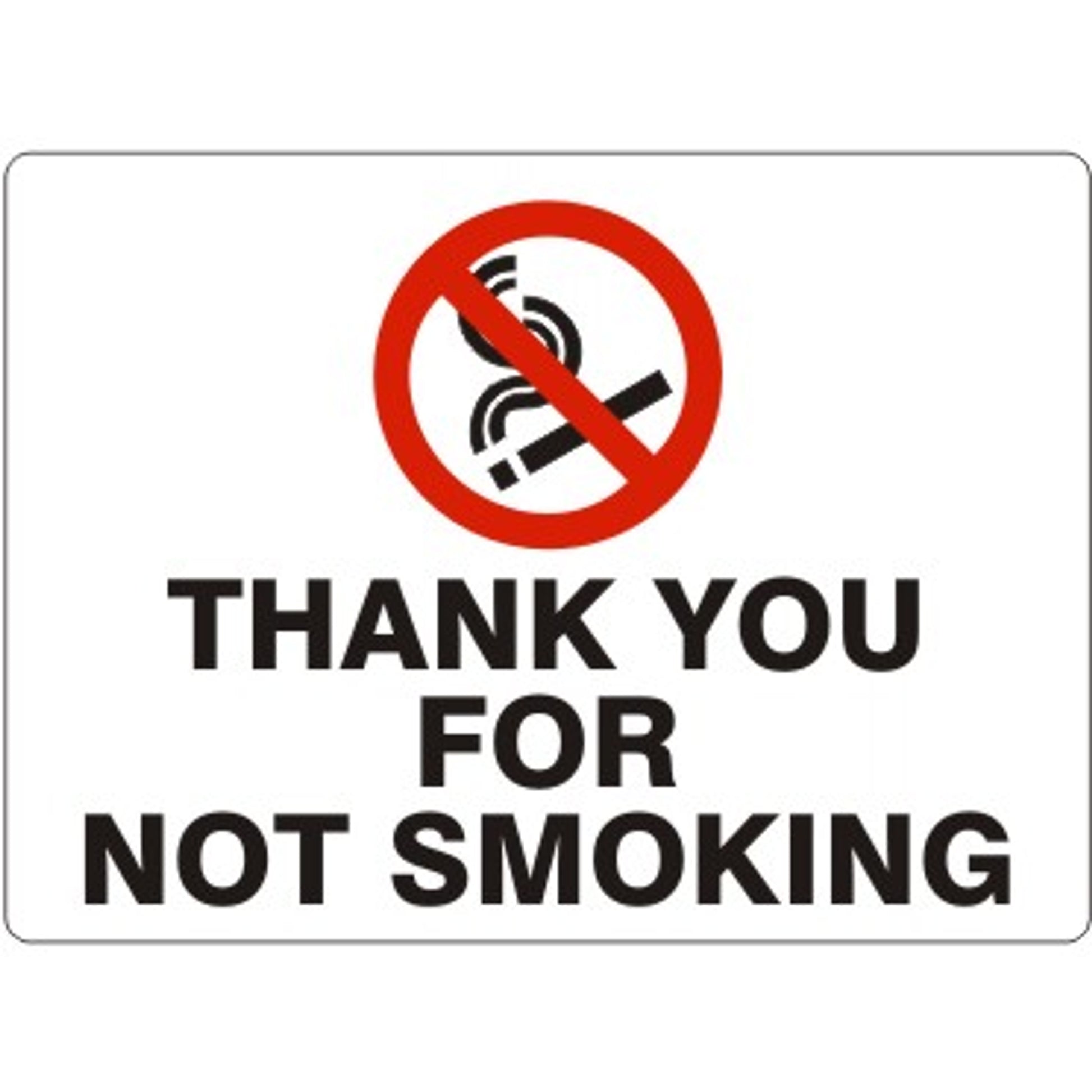 THANK YOU FOR NOT SMOKING SMOKING PICTO - THANK YOU FOR NOT SMOKING SMOKING PICTO, 14X20, Adhesive Vinyl