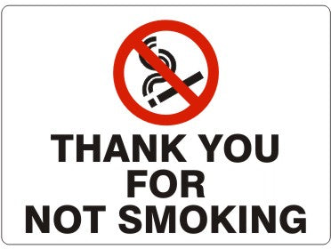 THANK YOU FOR NOT SMOKING SMOKING PICTO
