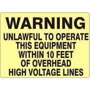 WARNING UNLAWFUL TO OPERATE THIS EQUIPMENT WITHIN 10 FEET OF - WARNING UNLAWFUL TO OPERATE THIS EQUIPMENT WITHIN 10 FEET OF, 14X20, Adhesive Vinyl