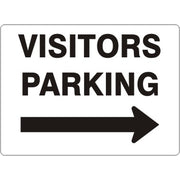 VISITORS PARKING WITH RIGHT ARROW - VISITORS PARKING WITH RIGHT ARROW, 14X20, Adhesive Vinyl