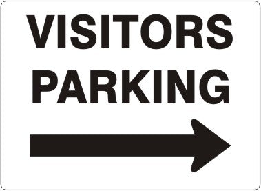 VISITORS PARKING WITH RIGHT ARROW