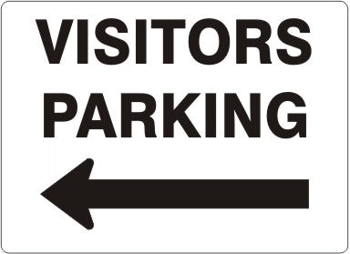 VISITORS PARKING WITH LEFT ARROW