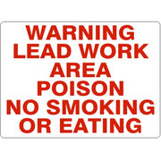 WARNING LEAD WORK AREA POISON NO SMOKING OR EATING - WARNING LEAD WORK AREA POISON NO SMOKING OR EATING, 14X20, Adhesive Vinyl