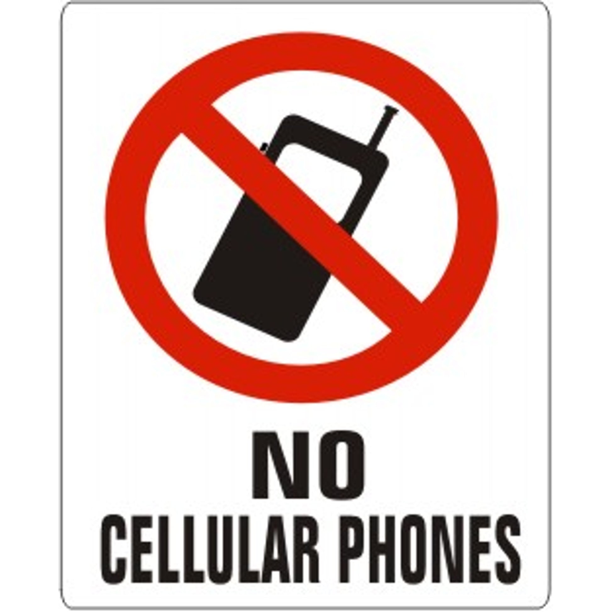 NO CELLULAR PHONES WITH  PICTO - NO CELLULAR PHONES WITH  PICTO, 14X20, Adhesive Vinyl