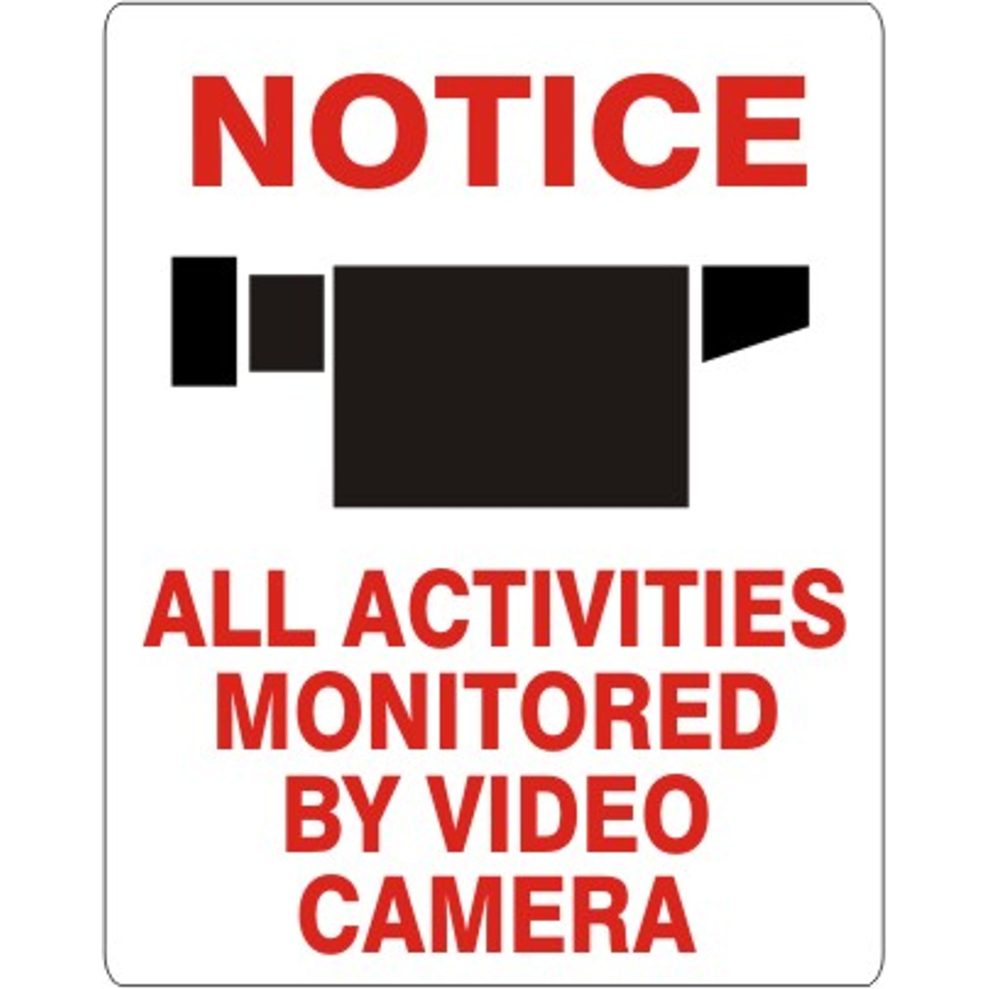 NOTICE CAMERA PICTO ALL ACTIVITIES MONITORED BY VIDEO CAMERA - NOTICE CAMERA PICTO ALL ACTIVITIES MONITORED BY VIDEO CAMERA, 14X20, Adhesive Vinyl