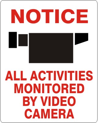 NOTICE CAMERA PICTO ALL ACTIVITIES MONITORED BY VIDEO CAMERA