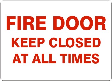 FIRE DOOR KEEP CLOSED AT ALL TIMES