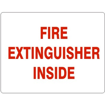 FIRE EXTINGUISHER INSIDE - FIRE EXTINGUISHER INSIDE, 10X14, Adhesive Vinyl