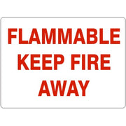 FLAMMABLE KEEP FIRE AWAY - FLAMMABLE KEEP FIRE AWAY, 14X20, Adhesive Vinyl