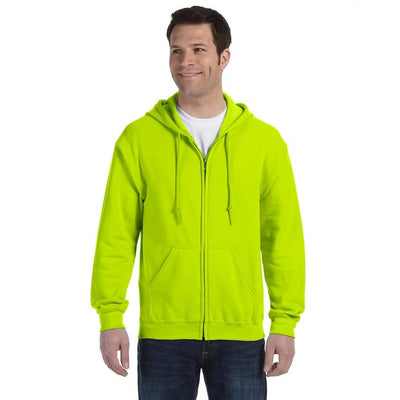 Gildan 186 Adult Heavy Blend 8 oz. Full-Zip Hooded Sweatshirt - Safety Green