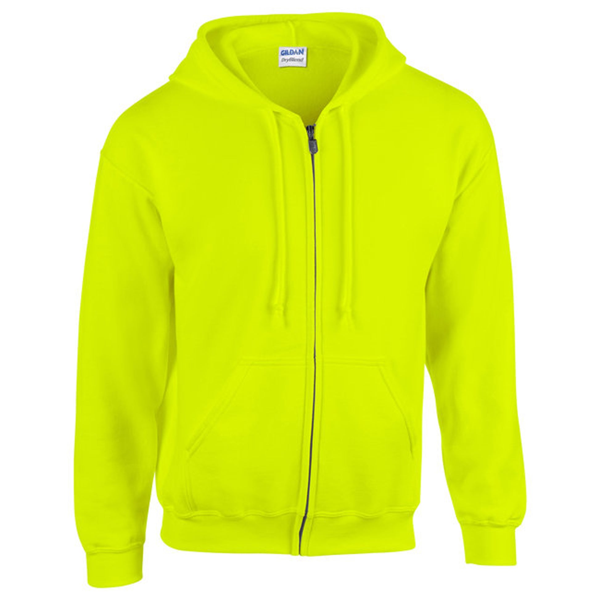 Gildan 186 Adult Heavy Blend 8 oz. Full-Zip Hooded Sweatshirt - Safety Green