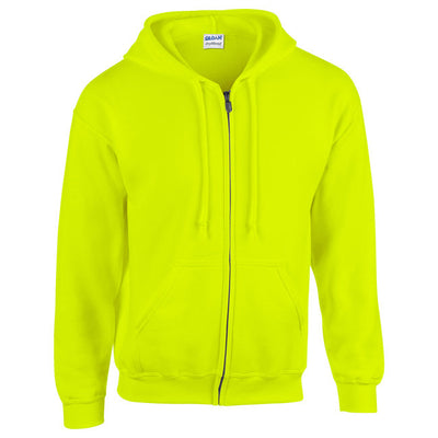 Gildan 186 Adult Heavy Blend 8 oz. Full-Zip Hooded Sweatshirt - Safety Green