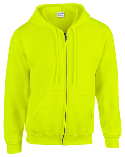 Gildan 186 Adult Heavy Blend 8 oz. Full-Zip Hooded Sweatshirt - Safety Green