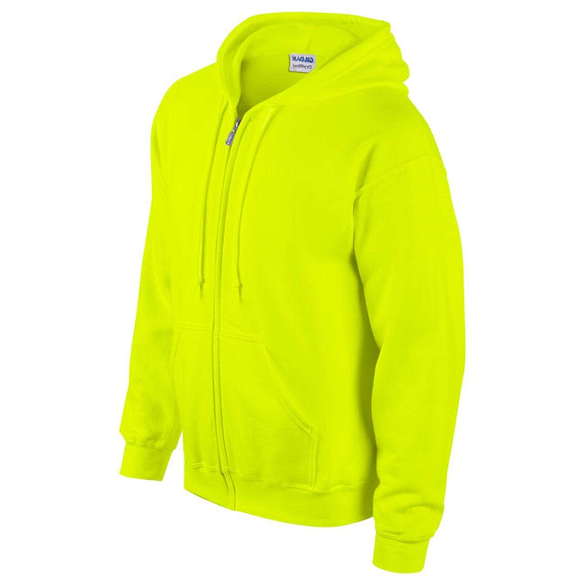 Gildan 186 Adult Heavy Blend 8 oz. Full-Zip Hooded Sweatshirt - Safety Green
