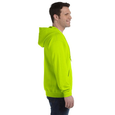 Gildan 186 Adult Heavy Blend 8 oz. Full-Zip Hooded Sweatshirt - Safety Green