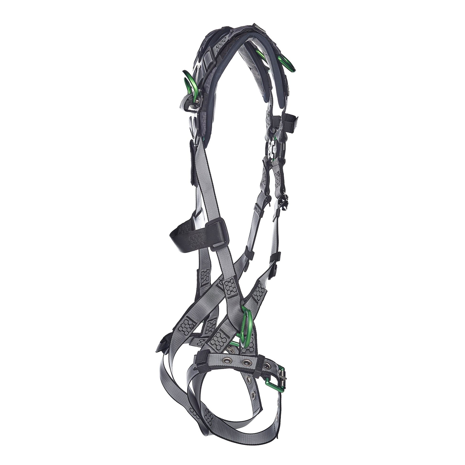 MSA V-FIT Harness w/Back, Front, Side & Shoulder D-Rings - Tongue Buckle Leg Straps - Shoulder Padding - Super Extra Large - 10194907