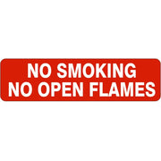 NO SMOKING NO OPEN FLAMES SIGN - NO SMOKING NO OPEN FLAMES SIGN, 4X20, Adhesive Vinyl