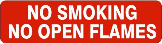 NO SMOKING NO OPEN FLAMES SIGN - NO SMOKING NO OPEN FLAMES SIGN, 4X20, Adhesive Vinyl