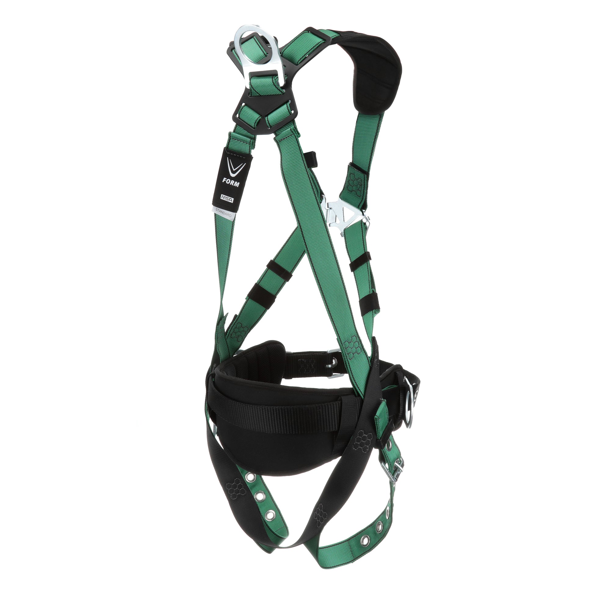 MSA V-FORM Construction Harness w/Back & Side D-Rings - Tongue Buckle Leg Straps - Shoulder Padding - Standard - 10197364
