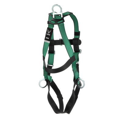 MSA V-FORM Harness w/Back, Front & Side D-Rings - Qwik-Fit Leg Straps - Super Extra Large - 10197438