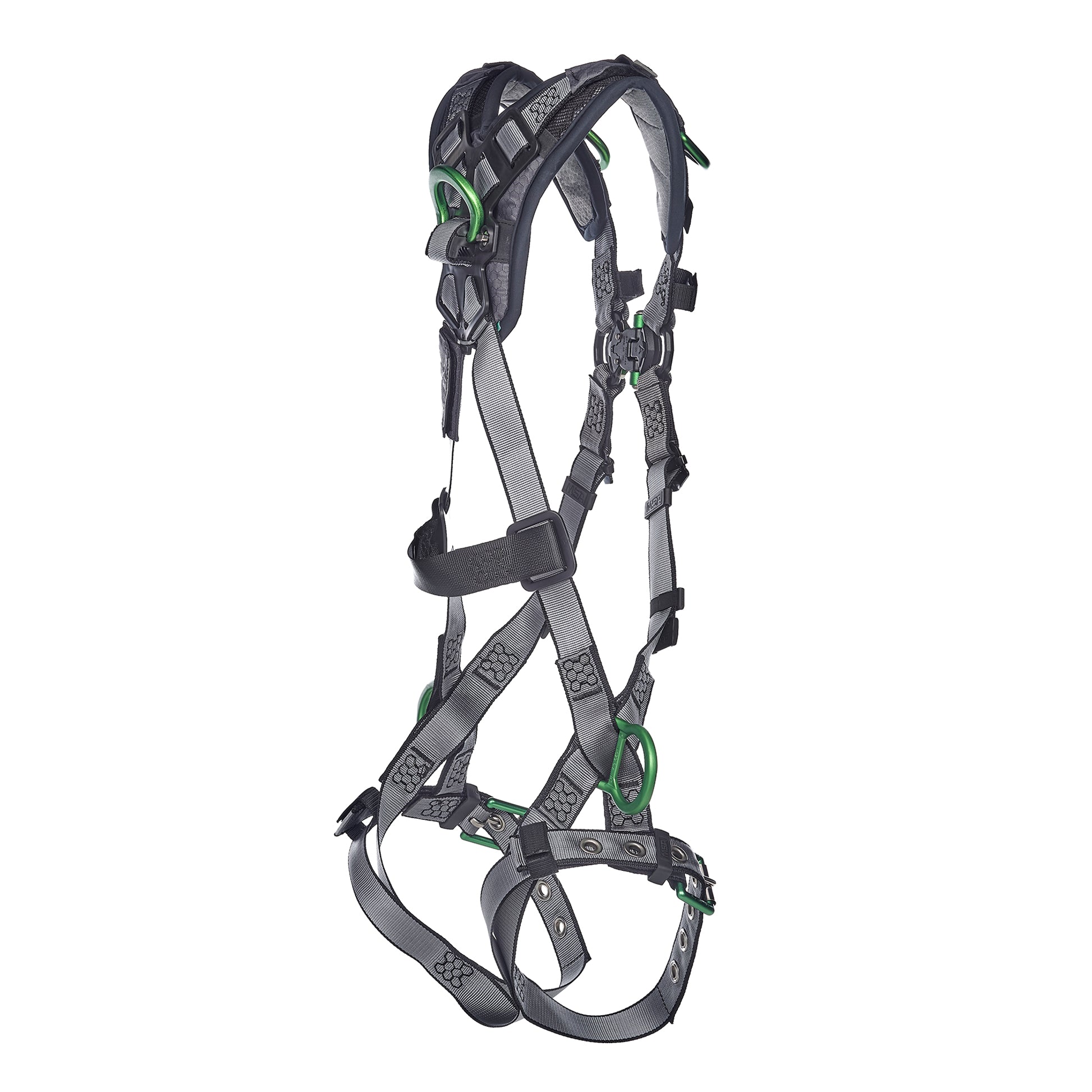 MSA V-FIT Harness w/Back, Front, Side & Shoulder D-Rings - Tongue Buckle Leg Straps - Shoulder Padding - Standard - 10194905