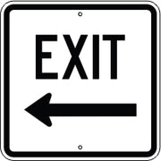 EXIT LEFT ARROW - EXIT LEFT ARROW, 18X18, Aluminum (.080) EGP Reflective