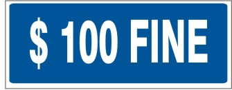 100 FINE - HANDICAPPED PARKING SIGN