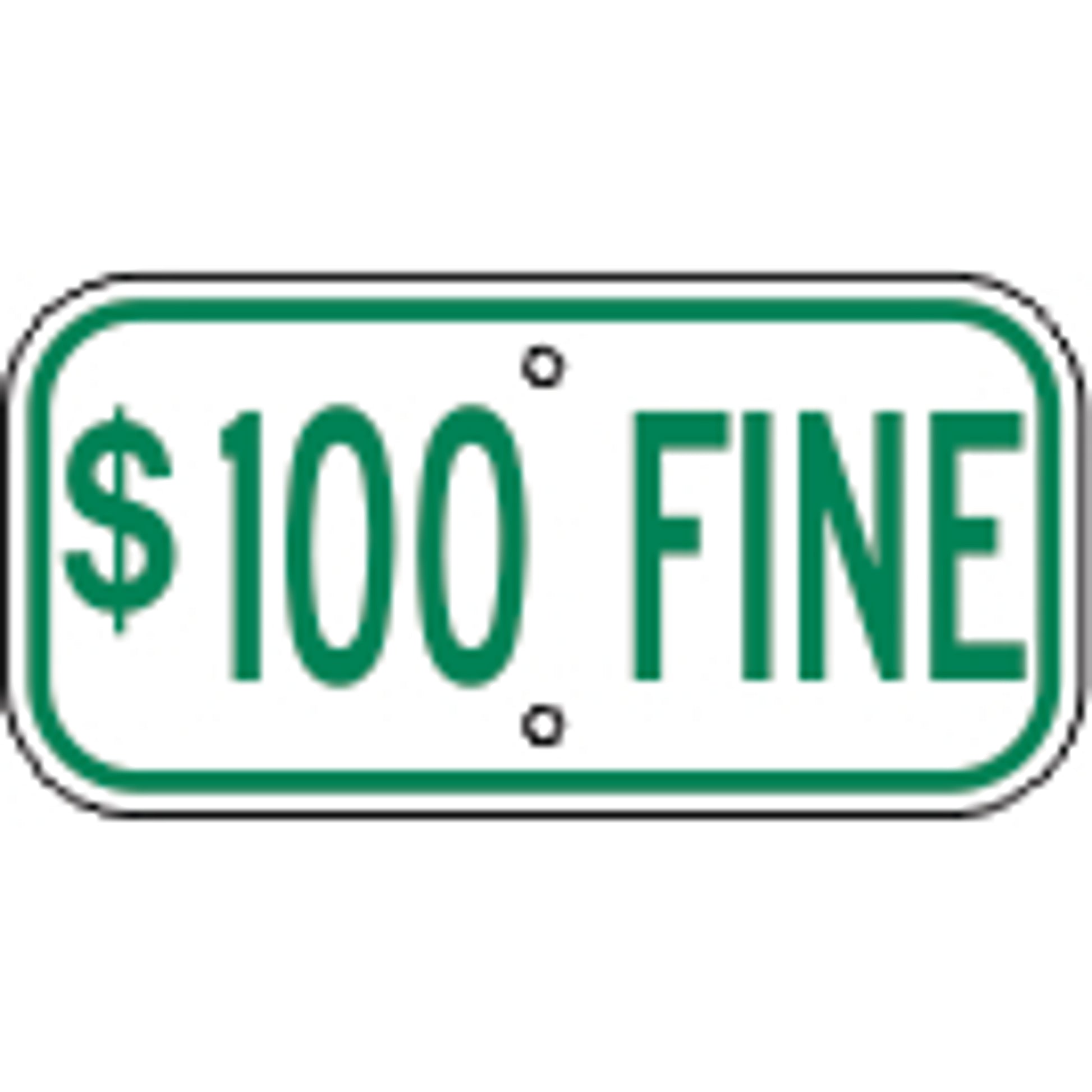 100 FINE - HANDICAPPED PARKING SIGN - 100 FINE - HANDICAPPED PARKING SIGN, 6X12, Aluminum (.080) EGP Reflective