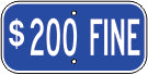 200 FINE - HANDICAPPED PARKING SIGN