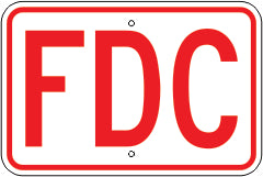 FDC - FIRE DEPARTMENT CONNECTION SIGN
