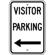 VISITOR PARKING LEFT ARROW - VISITOR PARKING LEFT ARROW, 18X12, Aluminum (.080) EGP Reflective