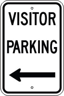 VISITOR PARKING LEFT ARROW